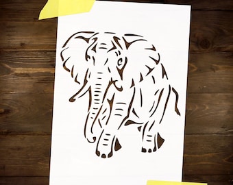Elephant  Stencil Reusable DIY Craft Mylar Stencil for Paint Kids Room Decor Large Wall Stencil