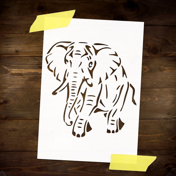 Elephant  Stencil Reusable DIY Craft Mylar Stencil for Paint Kids Room Decor Large Wall Stencil