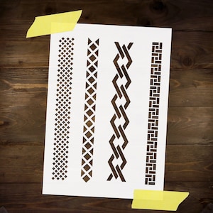 Four Borders Stencil Reusable DIY Craft Mylar Stencil for Paint Scrapbooking Decoupage Home Decor Furniture Stencil Large Wall Stencil