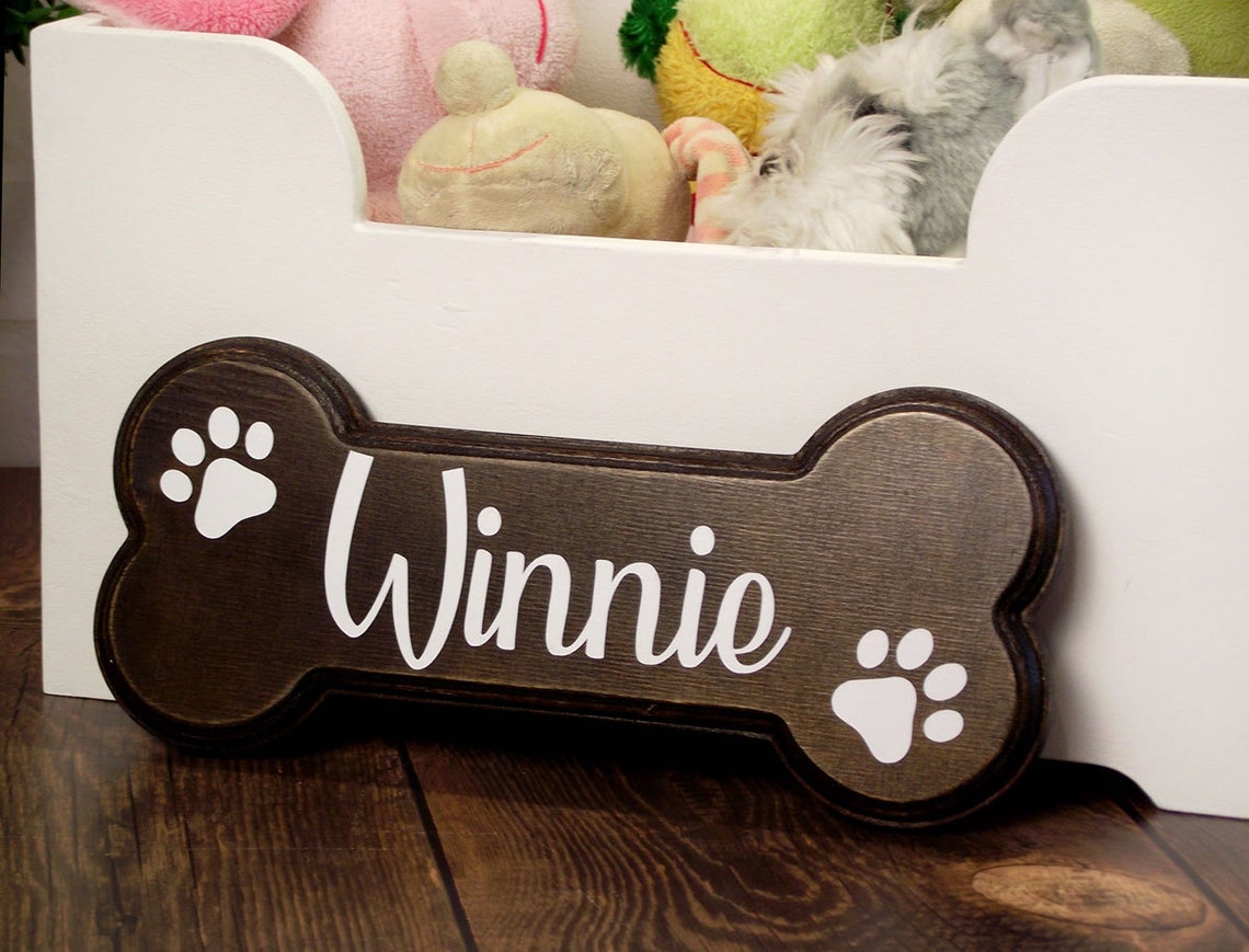 View of Personalized Dog Name Bone Dog Crate Name Sign Personalized | Etsy