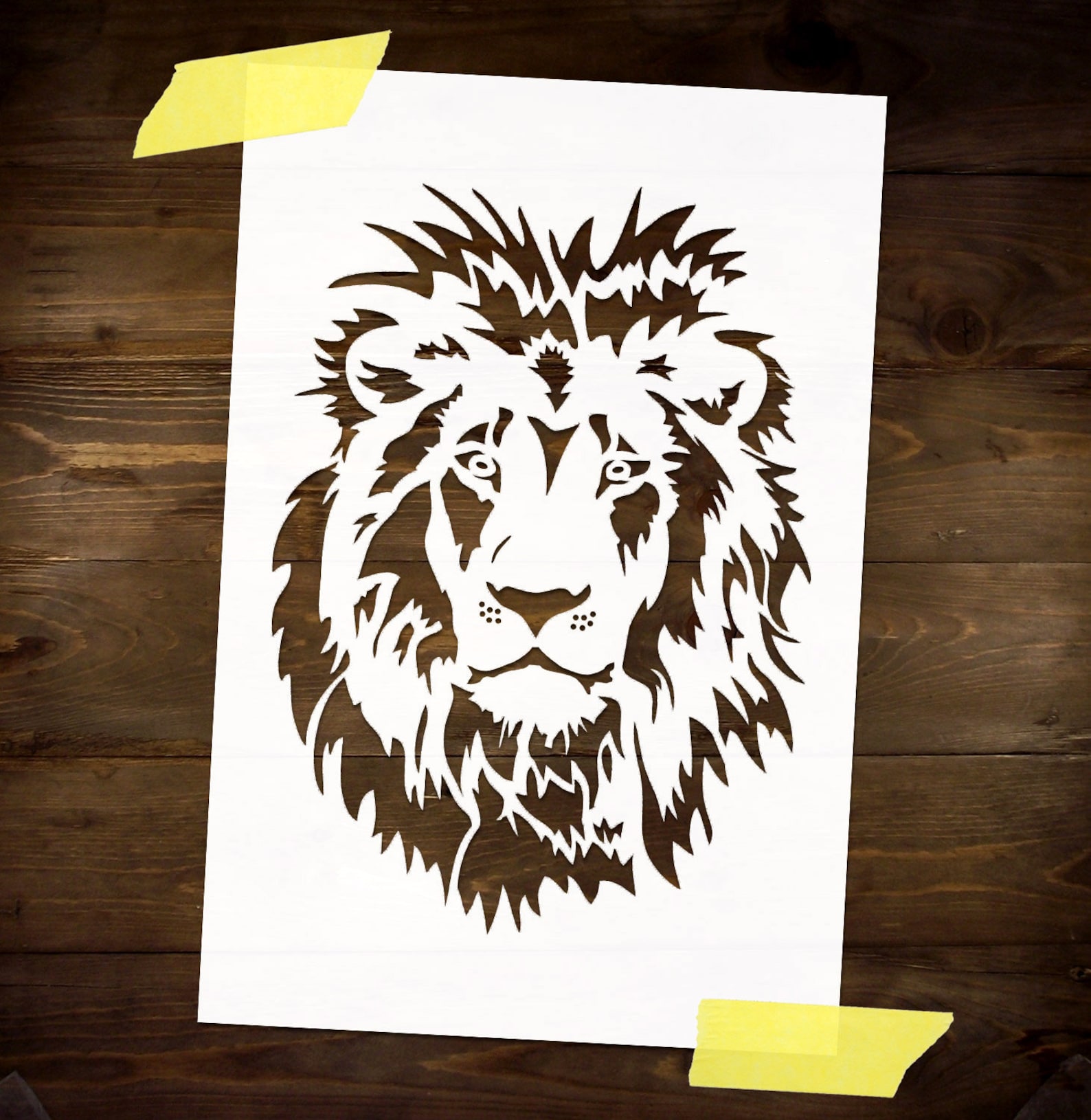 Lion Head Stencil Reusable DIY Craft Mylar Big Size Stencil Etsy