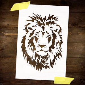 Lion Head Stencil Reusable DIY Craft Mylar Big Size Stencil Home decor textile painting wall decor animal stencil