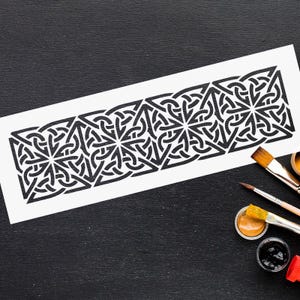 Celtic Pattern Stencil - Mylar Painting Stencils - Celtic Knot Border Stencil for Paint - DIY - Furniture Line Stencil - Farmhouse Decor