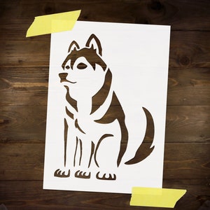Husky Stencil Reusable DIY Craft Mylar Stencil for Paint Home Decor Large Wall Stencil Dog Stencil