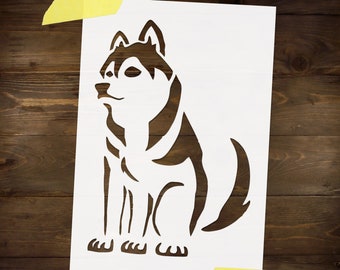 Husky Schablone Wiederverwendbar DIY Craft Mylar Schablone für Paint Home Decor Große Wand Schablone Hund Schablone