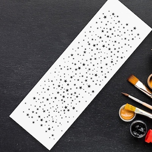 Tiny Stars Pattern Stencil - Reusable DIY Painting Stencils - Star Dust Border Stencil for Scrapbooking - Wall Art Stencil for Paint