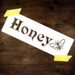 Honey Sign Reusable DIY Craft Mylar Stencil Home decor Bee Sign Stencil for paint