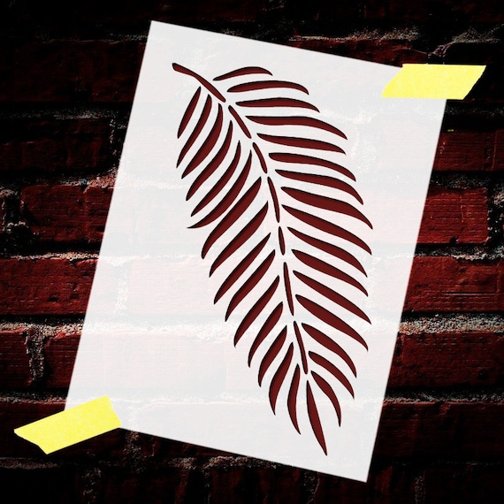 Tropical Leaf Stencil - Reusable Stencils for Painting - Mylar Stencil for Crafts and Decorations