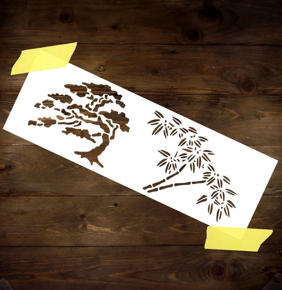Bambus & Bonsai Schablone Wiederverwendbar DIY Handwerk Mylar Schablone  Japanische Kunst Floral Wohnkultur groe Wandschablone fr malen - Etsy  sterreich