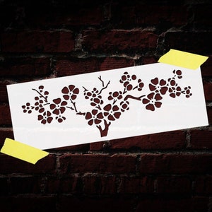 Blooming Sakura Stencil riutilizzabile fai da te Mylar Border Stencil Home Decor parete mobili cassetto pittura Stencil