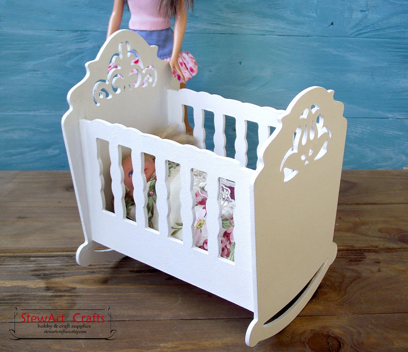 16 scale Doll Crib Barbie Baby Bed Doll Cradle Doll Baby Etsy