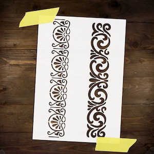 Floral Borders Stencil Reusable DIY Mylar Stencil For Paint Furniture Drawer Home Decor Stencil Large Wall Border Stencil