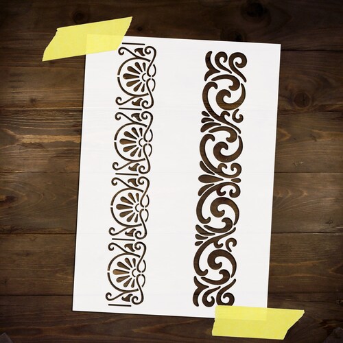 Rose Border Stencil Reusable DIY Craft Mylar Stencil Floral - Etsy