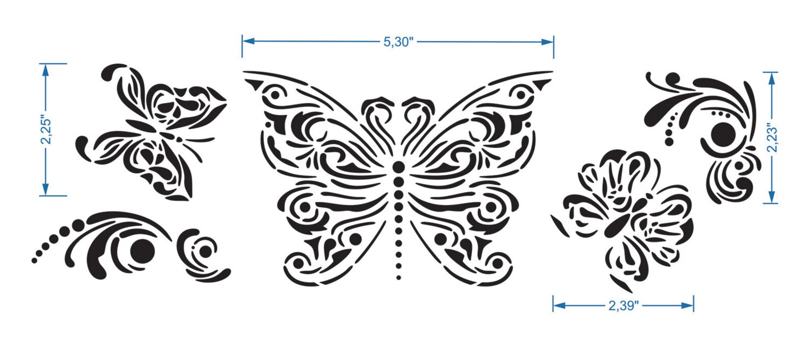 Elegant Butterflies Stencil Reusable DIY Craft Mylar Stencil Etsy