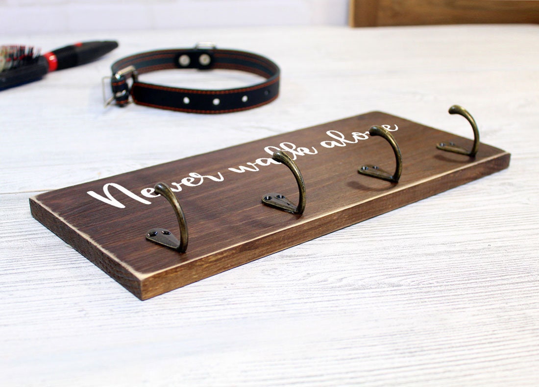 Dog Leash Hook for Wall Personalized 4 hooks Custom dog Etsy