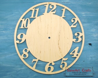 Cadran d'horloge rond en bois 12", cadran d'horloge inachevé, cadran d'horloge vierge en bois, découpe ronde inachevé, cercle vierge en bois rond en bois non peint