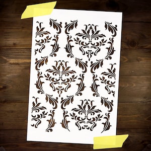Baroque Flourish Pattern Stencil Reusable DIY Craft Big Mylar Stencil Floral Home Decor Furniture Wall Decor Stencil