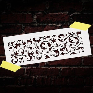 Stencil con bordo floreale, riutilizzabile, fai da te, in Mylar, per decorazioni per la casa, per pareti, mobili, cassetti, pittura.