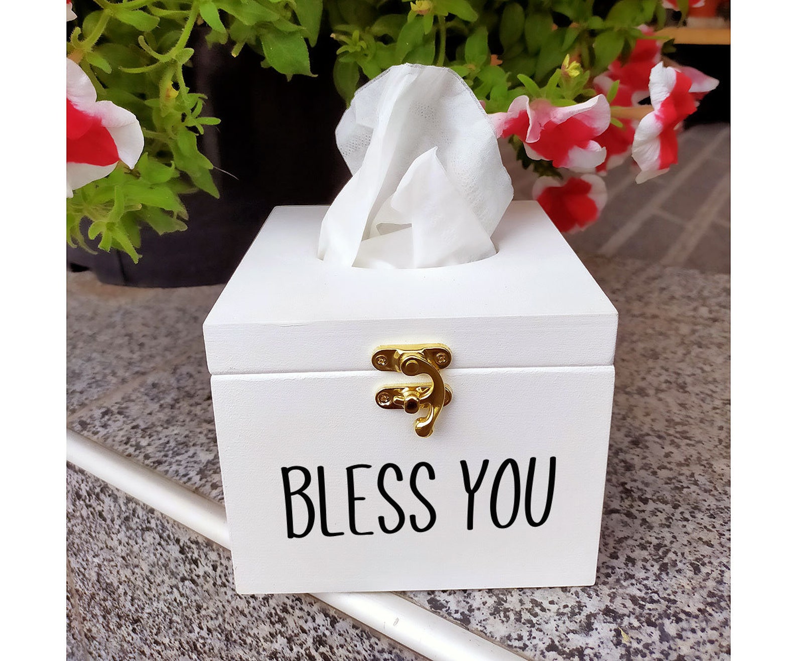 Bless You Wood Tissue Box Cover Tissue Holder Kleenex Box Etsy