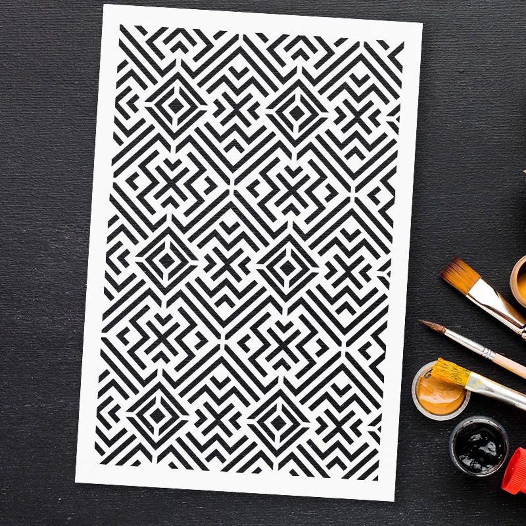 Aztec Pattern Stencil - DIY Mylar Painting Stencils for Walls - Large ...