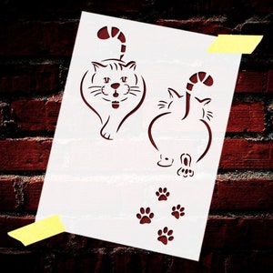 Big Cat Paw Prints Stencil Reusable DIY Mylar Stencil Kids Room Home Wall Decor Furniture Stencil
