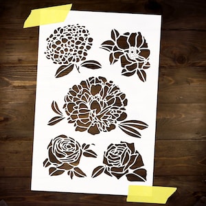 Flower platter Stencil Reusable DIY Craft Mylar Big Size Stencil Floral Home decor Furniture Wall Big Stencil