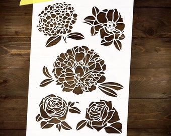 Flower platter Stencil Reusable DIY Craft Mylar Big Size Stencil Floral Home decor Furniture Wall Big Stencil