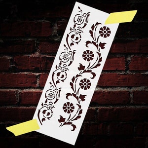 Flower Border Stencil Reusable DIY Mylar Border Stencil Home Decor Wall Furniture Drawer Painting Stencil