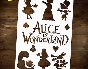 Alice Stencil Reusable DIY Craft Mylar Big Size Stencil Home Decor Scrapbooking JournallingStencil