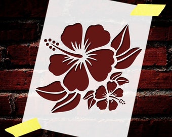 Pochoir Fleur d’Hibiscus Réutilisable DIY Mylar Pochoir Floral Home Decor Mur Meubles Tiroir Peinture Pochoir