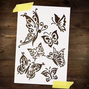 Butterfly waltz Stencil Reusable DIY Craft Mylar Stencil Home decor Furniture Textile Stencil