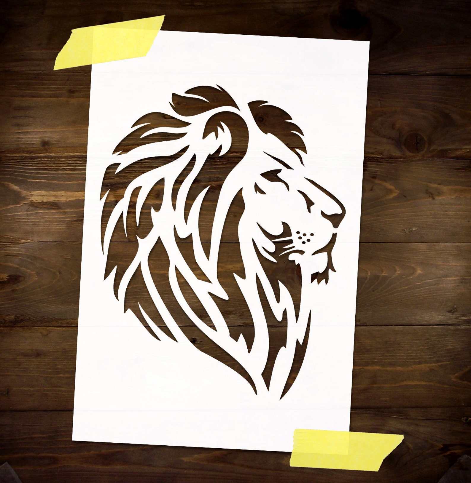 Lion Head Stencil Reusable DIY Craft Mylar Big Size Stencil Etsy lion-head-stencil-reusable-diy-craft-mylar-big-size-stencil-etsy