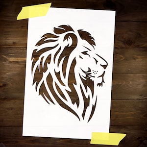 Lion Head Stencil Reusable DIY Craft Mylar Stencil for Paint Home Decor Large wall Stencil animal stencil