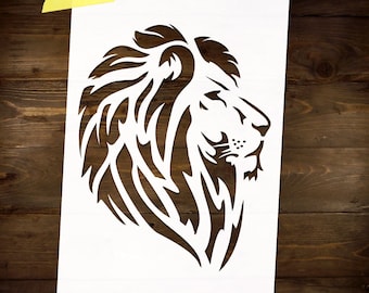 Lion Head Stencil Réutilisable DIY Craft Mylar Stencil pour Paint Home Decor Grand mur Stencil animal stencil