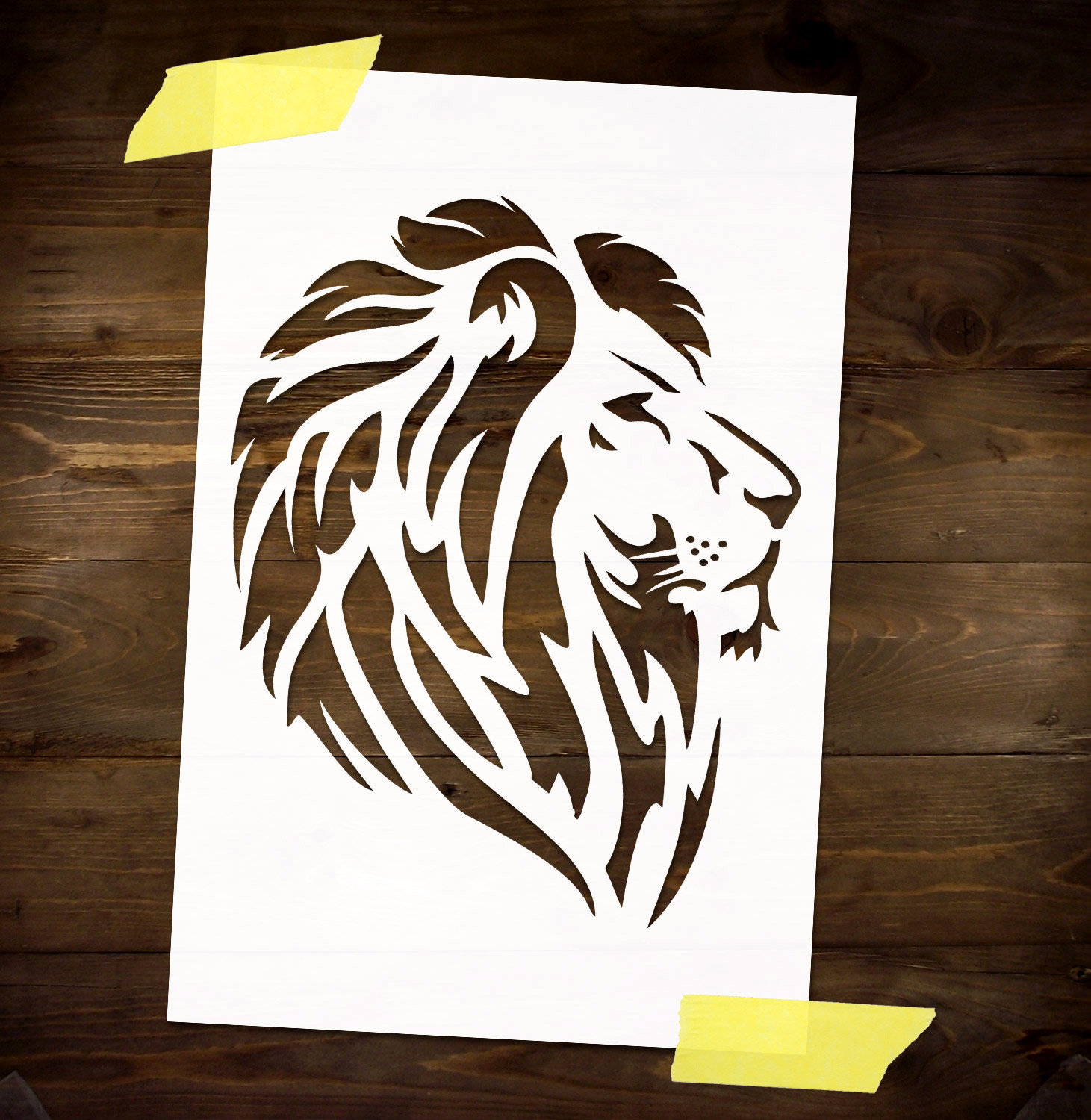 Lion Head Stencil Reusable DIY Craft Mylar Stencil For Paint Etsy