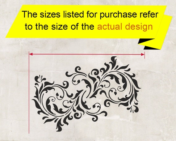 Floral Swirl Stencil Reusable DIY Craft Mylar Stencil for Paint Scrapbook  Decoupage Home Decor Furniture Stencil Large Wall Stencil 