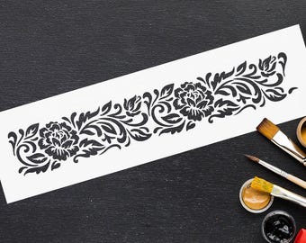 Rose border Stencil Reusable DIY Mylar Stencil Home Decor Wall Furniture Painting Flower Stencil