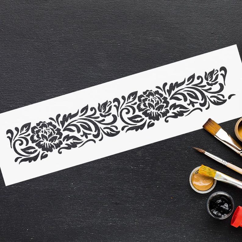 Rose Border Stencil Reusable DIY Mylar Stencil Home Decor Wall ...