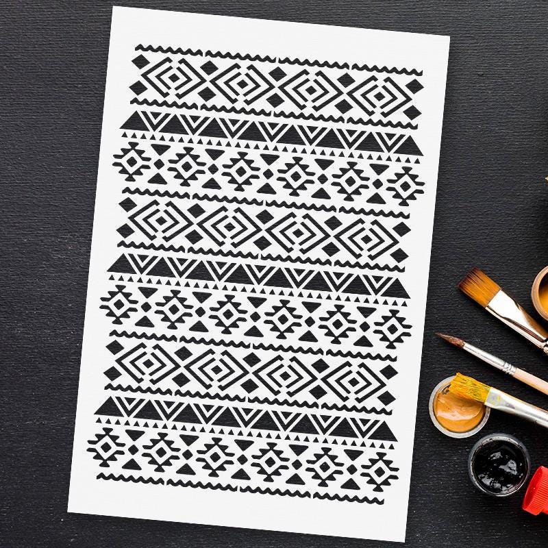 Aztec Pattern Stencil