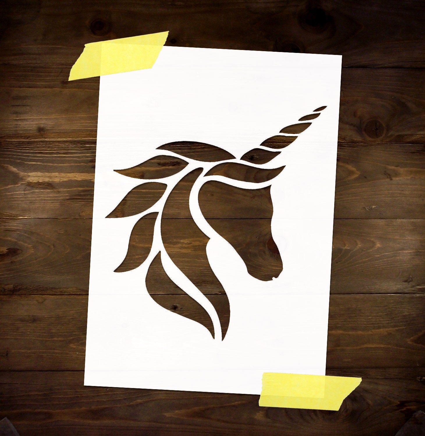 Unicorn Head Stencil Reusable DIY Craft Mylar Stencil Home Etsy