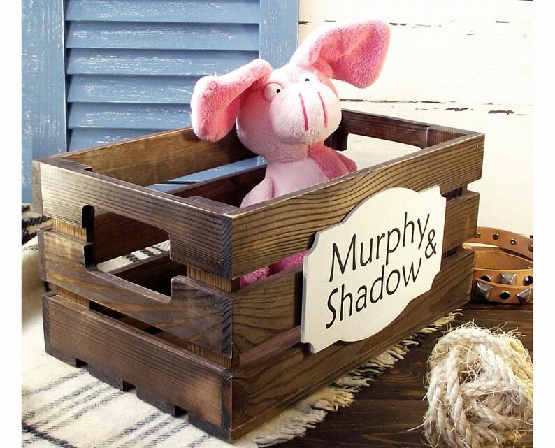 Dog Toy Box Personalized Dog Toy Storage Dog Toy Bin Dogs Etsy