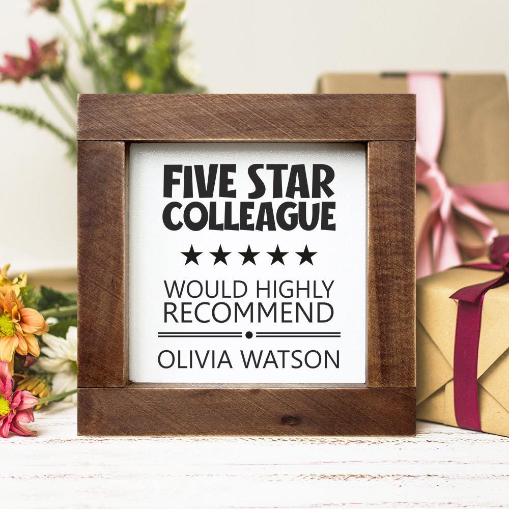 Five Star Colleague Wood Sign Cubicle Decor Funny Office Sign ...