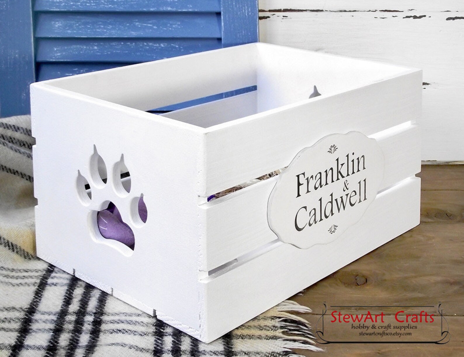 Dog Toy Box Personalized Dog Toy Storage Dog Paw Pet Etsy