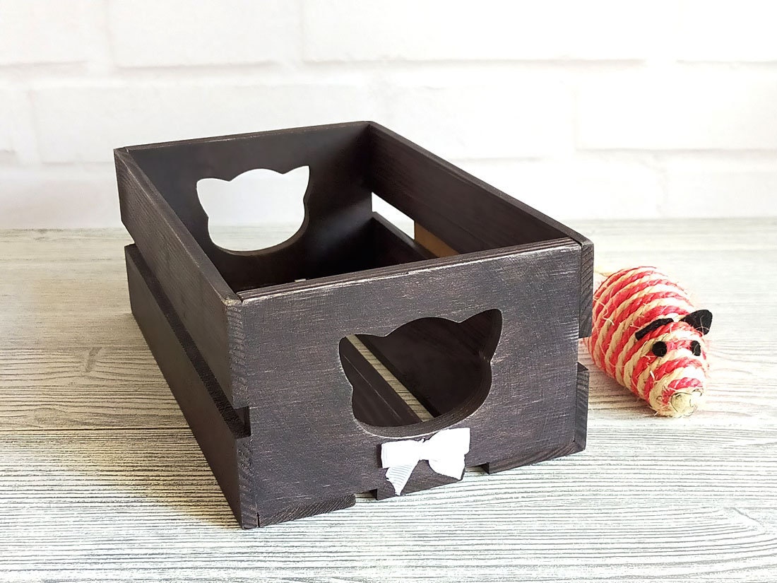 Cat Toy Box Personalized size XS Cat Toy Storage Cat Etsy