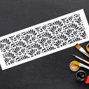 Talavera Pattern Stencil - DIY Border Stencil for Paint - Mexican Folk Art Stencil For Home Decor Tiles Pottery Talavera Party Decorations