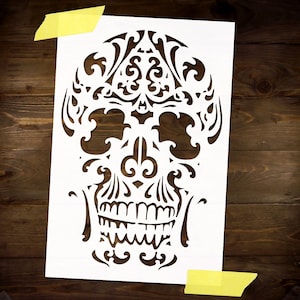 Skull Stencil Réutilisable DIY Craft Mylar Stencil For Paint Home Decor Meubles Grand Mur Stencil Cuisson Gâteau Stencils Spray Paint Stencil