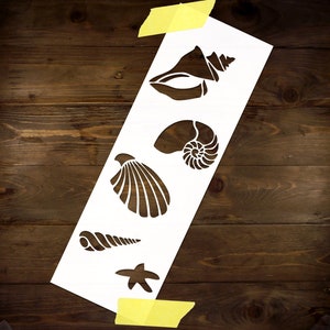 Muscheln Stencil wiederverwendbar DIY Handwerk Mylar Stencil Strand Badezimmer Dekor große Wandschablone für Farbe