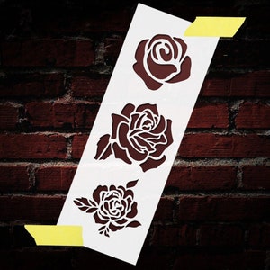 Single Rose Leaves Stencil (579) – Stencilville