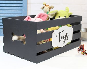 Dog Toy Box Personalized with Bone hole, Dog Toy Storage, Dog crate furniture Toy Bin Dog Mom Gift Puppy toys box