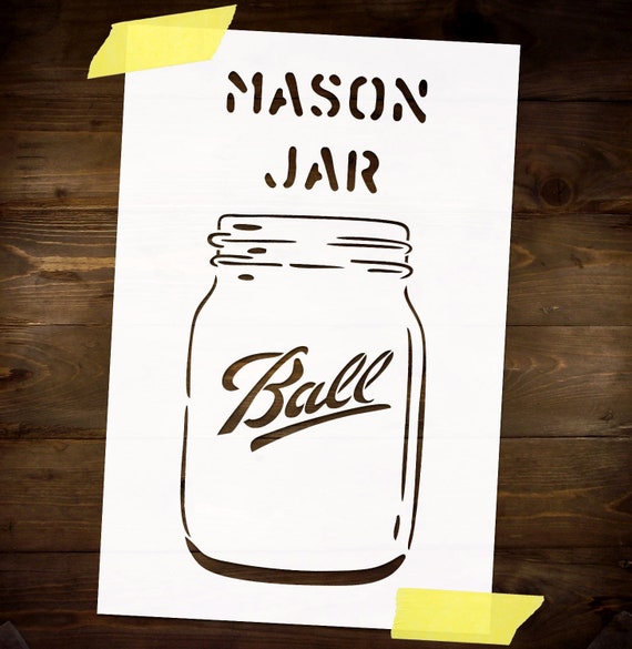 Mason Jar Stencil Reusable DIY Craft Mylar Stencil for Paint Etsy